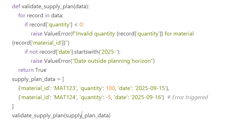 Kinaxis Maestro Supply Plan Data Validation