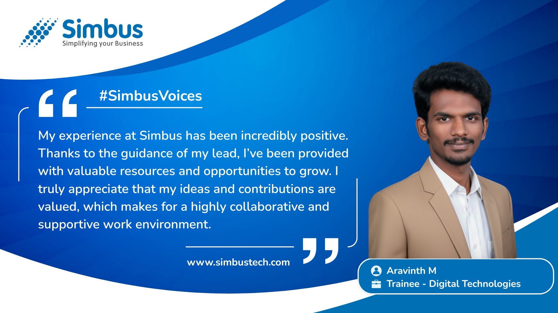 Aravinth M — Trainee - Digital Technologies