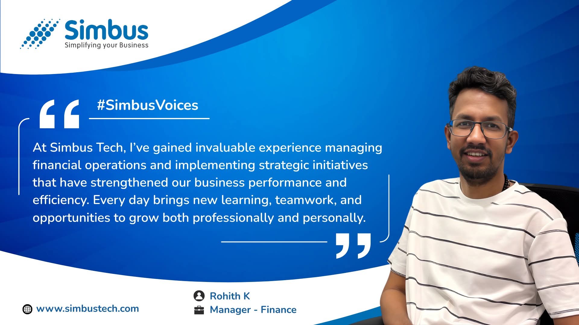 Rohith K — Manager - Finance